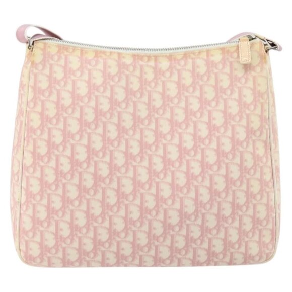 Christian Dior Trotter Canvas Shoulder Bag PVC Pink Silver Auth gh1100 - Picture 3 of 16